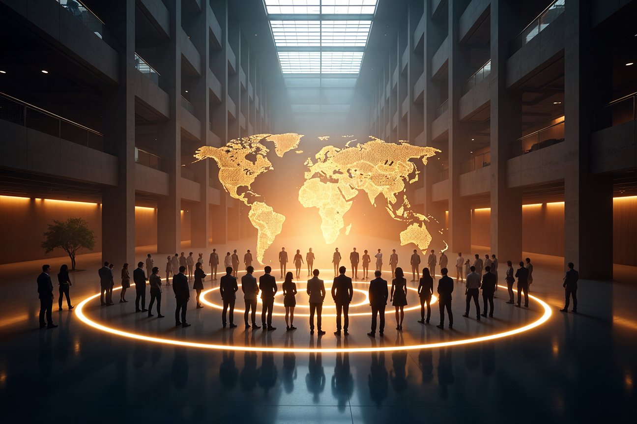 A professional man standing in front of an easel presenting to people who are seated. 